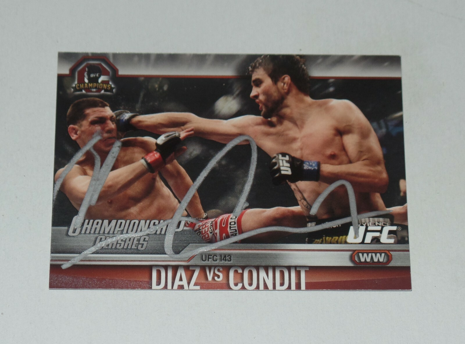 Carlos Condit, Nick Diaz #CC-3 Ufc Cards 2015 Topps UFC Champions Championship Clashes trading card — raw and PSA graded price guide