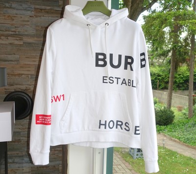 BURBERRY SWEATER XL hoody hoodie pullover white big logo my crown is in my heart