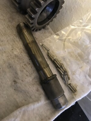 Harley NOS flathead 45 electric start transmission cluster gear and countershaft