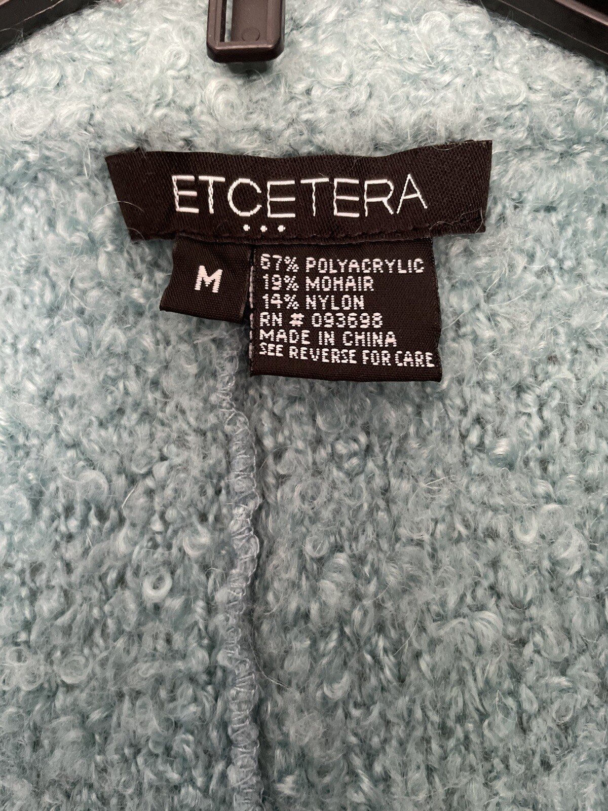 Etcetera Medium Sweater Boucle Jacket Mohair Blue… - image 4