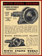 Witte Engine Works NEW METAL SIGN: Diesel Engines - Kansas City, Missouri