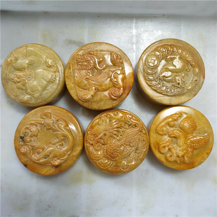 Antique Xiuyu Round Seal Ornaments Miscellaneous Chinese Crafts