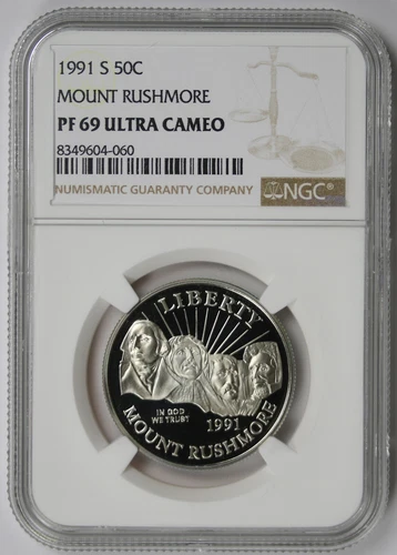 1991-S Mount Rushmore Modern Commemorative Half Dollar 50C PF 69 Ultra Cameo NGC