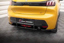 Street Pro Heck Ansatz Flaps Diffusor passend für Peugeot 208 GT Mk2 schwarz-rot