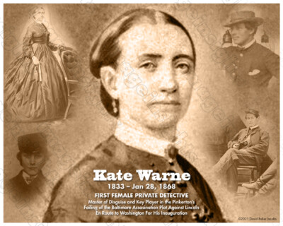 KATE WARNE 1st Woman Pvt Detective CIVIL WAR SPY 8x10 Print/Tribute | eBay