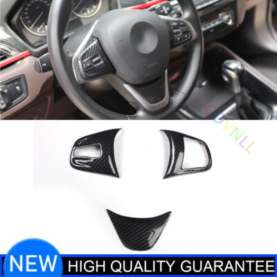 Fit For BMW X1 2016-2021 Carbon Fiber Inner Interior Steering Wheel Button Cover