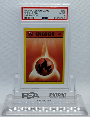 Pokemon 1ST EDITION 1999 BASE SET FIRE ENERGY #98 COMMON CARD PSA