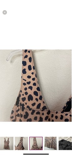 Costume da bagno intero Marina West marrone stampa leopardata increspato con gonna taglia 3X - Foto 7 di 12