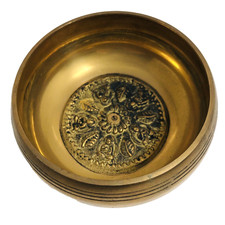 Hand-Hammered Singing Bowl Om Mani Tibetan Brass Sound Bowl Meditation 4.5"