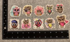 Lot of 10 Assorted Owl Stickers