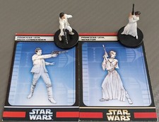 Star Wars Miniatures - Princess Leia Lot - Hoth Commander  Senator W/ CARDS