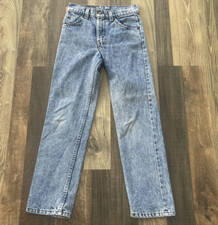 Levi's 305 Made in USA Boy's size 10 Acid Wash Blue Jeans W24 L24