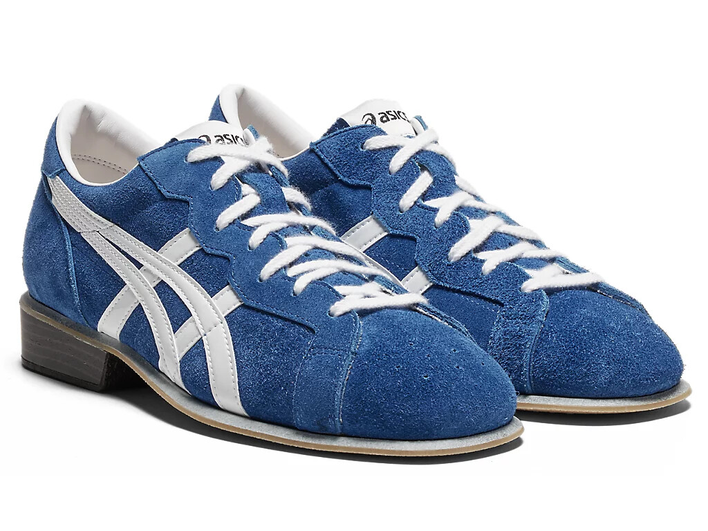 ASICS Weight Lifting Shoes Blue White Leather 2E 1163A006