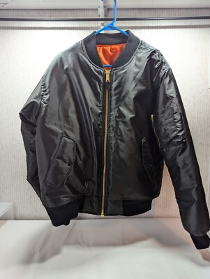 Reversible Black Hunter Orange Bomber Jacket Coat 3XL