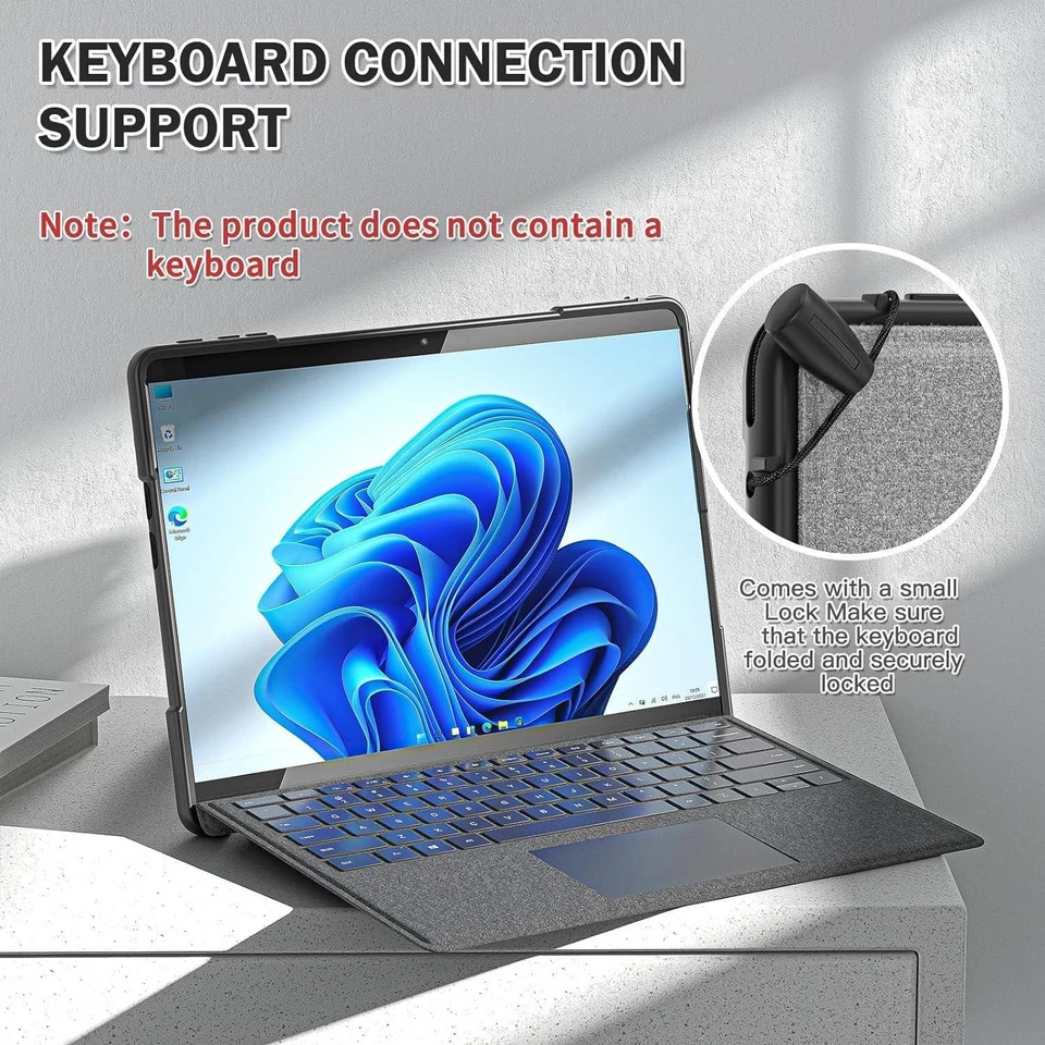 Cover Case For Microsoft Surface Pro 12 11 10 9 8 7 6 5 4 Go 4 3 2 1 with Stand - Image 4 of 4