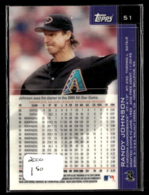Randy Johnson 2001 Topps HD #51 Arizona Diamondbacks | eBay
