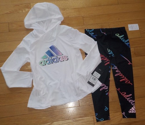 Adidas Baby Girls Leggings Hoodie Shirt Set Black White Toddler 2T 3T 4T  NWT | eBay