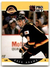 1990-91 Pro Set #291 Greg Adams NM Near Mint Canucks ID:43133