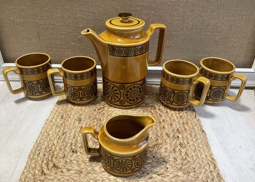 MCM Royal Sealy Golden Brown Coffee/Tea Pot Creamer & 4 Mug Set READ MORE - Picture 5 of 10