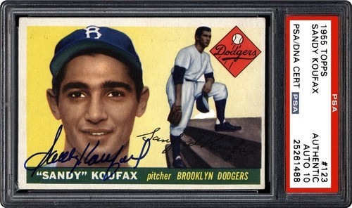日ハム上沢投手ルーキーカードおまけ付き 1955 Topps Sandy Koufax #123 EX-MT PSA 6 Rookie Card RC Brooklyn