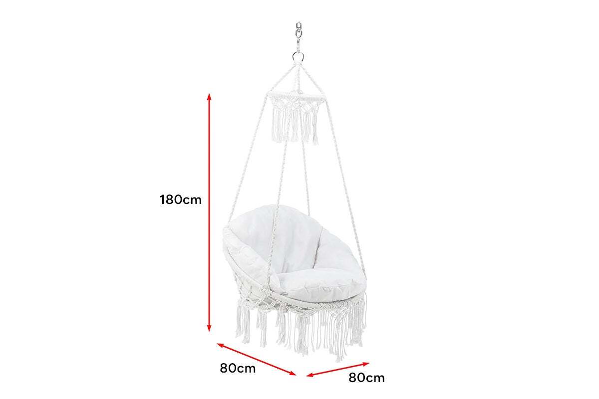 Komodo Fringed Macrame Hammock Chair (White), Hammocks eBay