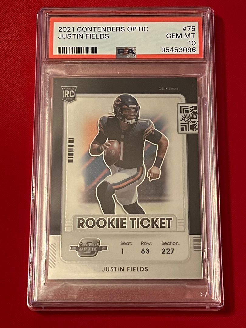 PSA 10 GEM MT JUSTIN FIELDS 2021 Contenders Optic 75 RC Rookie Card Steelers
