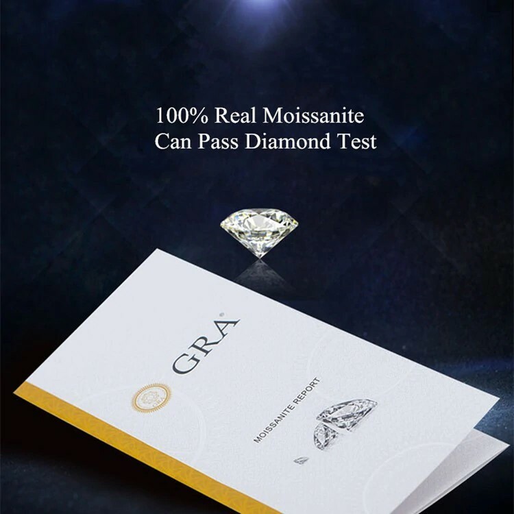Pierre Moissanite Bleu-Gris - Taille Ronde - Poids De 0.5 à 7.0 Carats - Neuf Avec Étiquette