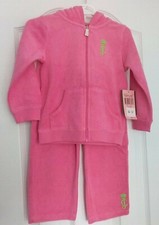 Juicy Couture Baby Girls Pink Raspberry Terry Regal Jog Set 2 Pc Set 24 Mos NWT