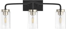 Bathroom Light Fixtures, 3-Light Bathroom Vanity Light, Matte Black Vanity Light