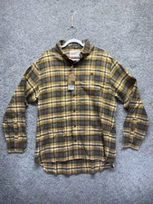 Duck Camp Shirt Mens XL 719 Buck Gold Plaid Yellow Flannel Long Sleeve LS400