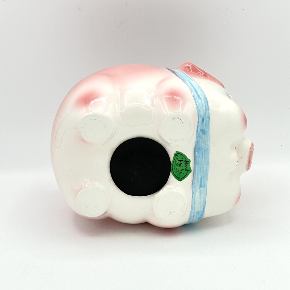 Vintage Piggy Bank Ceramic Hand Painted Kato Kogei Original Sticker eBay