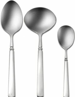 Oneida Satin Easton 3 Piece Hostess Set - Frosted Handle