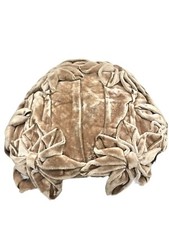 Vtg Ken Blair Exclusive Pink Velour Hat Cap Flower Design 11-1/2"