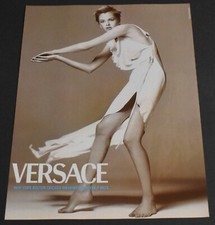 1997 Print Ad Sexy Fashion Versace Blonde Lady Long Legs Dress Feminine Beauty L