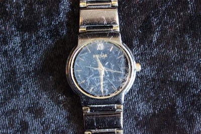 Pulsar Quarz Damen Armbanduhr Edelstahl Schwarz wasserdicht VX61-xX404
