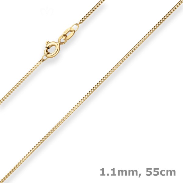 1,1Mm Panzerkette Goldkette Collier Halskette Aus 333 Gold Gelbgold 55Cm-image