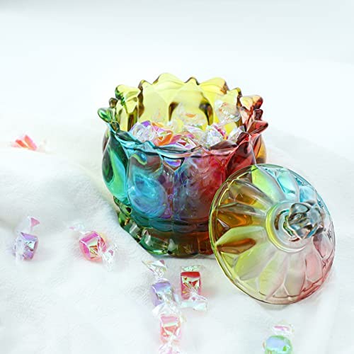Royal geprägtes Klarglas Apothekerglas mit Deckel, Bonbonglas Blume - Bild 2 von 8