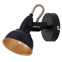 Briloner Wandleuchte Vintage E14 Schwenkbar 40W Wandlampe Schwarz-Gold