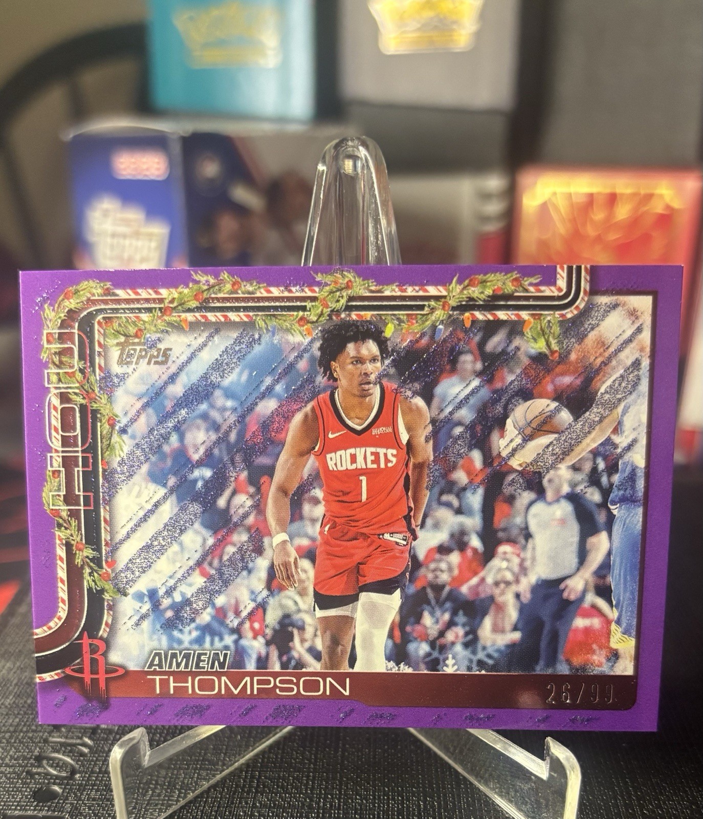 2025-26 Topps Holiday Amen Thompson Houston Rockets #H141 Purple /99