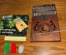 Kalimba 17 Key Thumb Piano + Storage Bag + Manual + Song Book Gift Set