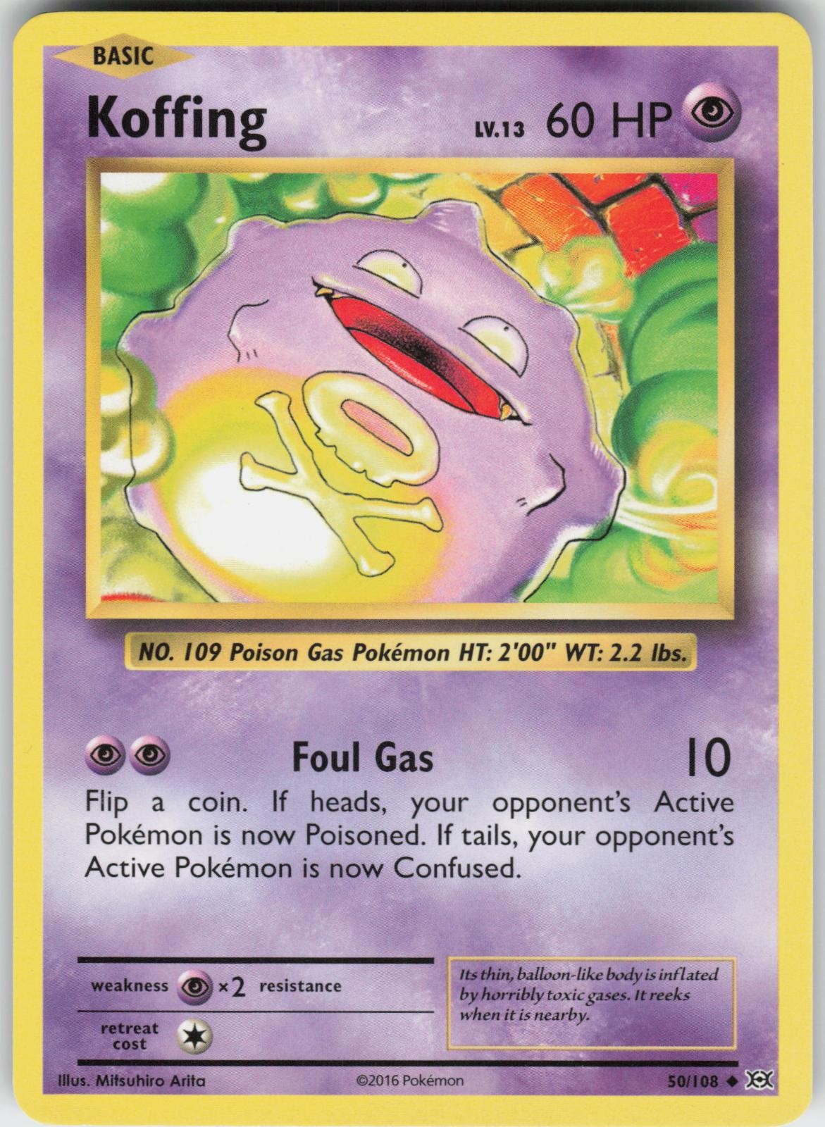 Koffing 50/108 Uncommon Evolutions Pokemon Near Mint