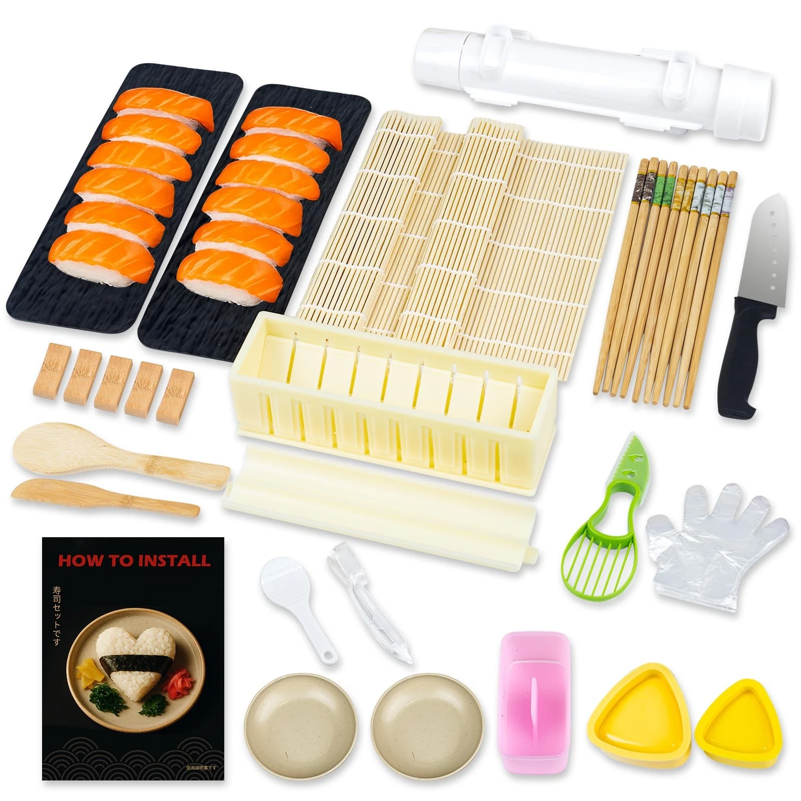 Sushi Making Kit 31 in 1 Complete Supplies with Bamboo Mats, Rice Paddle - Fun
Opens in a new window