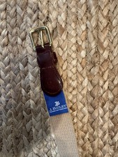 J Bailey Boys' Leather Canvas Belt Size 20 Tan Brass Buckle