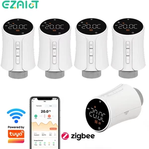 1-5PCS Tuya WiFi/Zigbee Thermostatic Radiator Valve Smart TRV Thermostat Tempera