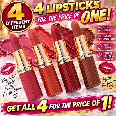 4-Piece Matte Lipstick Set   | 4 Different Shades | One Bundle (4,5,6,7)