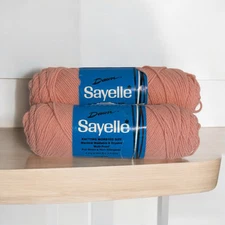 Vtg Sayelle Medium Acrylic Worsted Yarn Acrylic 3.5 Oz  Pink - Garden Pink  Both