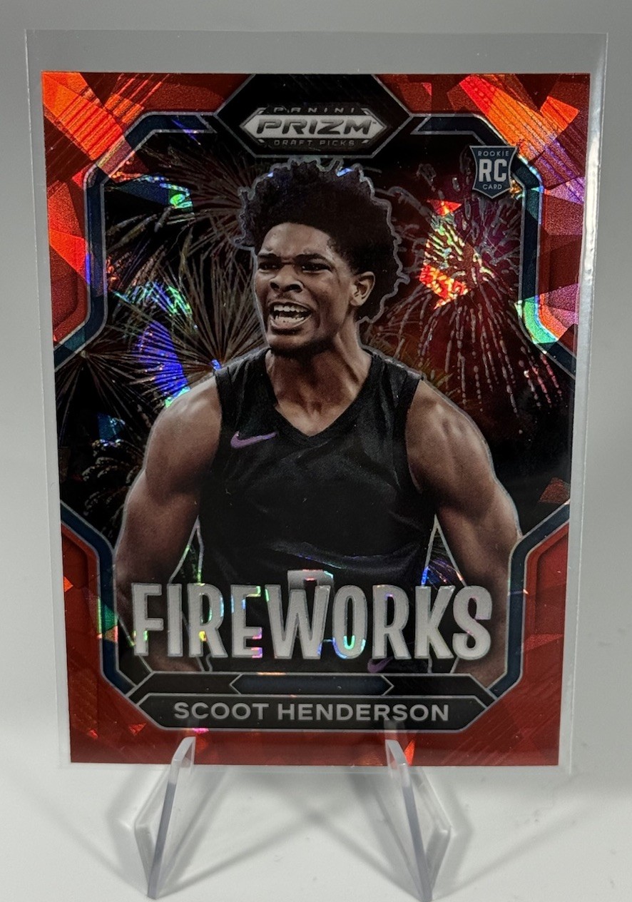 2023 Panini Prizm Draft Picks - Fireworks Scoot Henderson #3 Red Ice Prizm (RC)