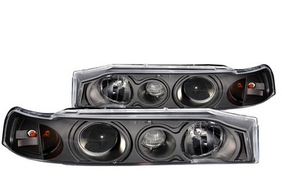 Anzo 121048 Black Clear Lens Projector Headlights for 90-93 Honda Accord