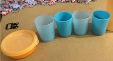 Tupperware Kids Mini Snack Cup in Orange w Sheer Seal  4 Blue Mini Tumblers New