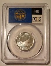 PCGS 2006 S Silver Nebraska State Quarter Unc Proof PR70 DCAM Flag Label (B)